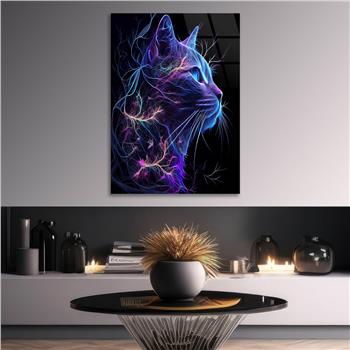 Dikey Sanat Temalı Cam Tablo 432