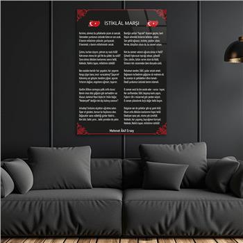 İSTİKLAL MARŞI YAZILI CAM TABLO