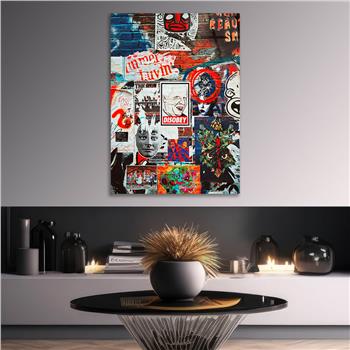 Dikey Sanat Temalı Cam Tablo 423