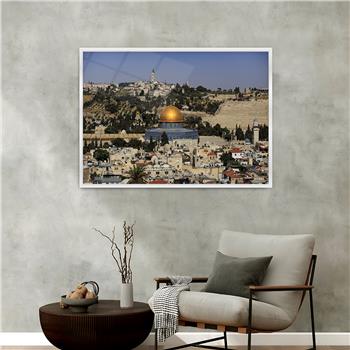 لوحة زجاجية ديني مع اطار ألمنيوم