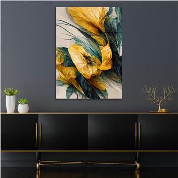 Dikey Sanat Temalı Cam Tablo 460