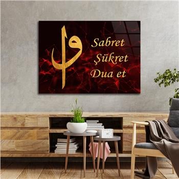 Yatay Dini Temalı Cam Tablo 223