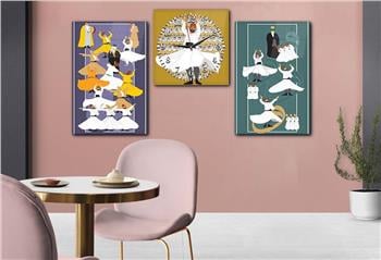 Kunst Thematisches 2-teiliges bedrucktes Glas und Uhrenset