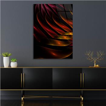 Dikey Sanat Temalı Cam Tablo 410