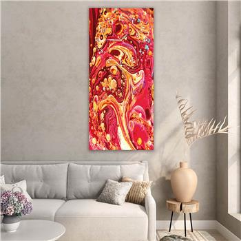 Dikey Üstten Saatli Sanat Temalı Cam Tablo 016