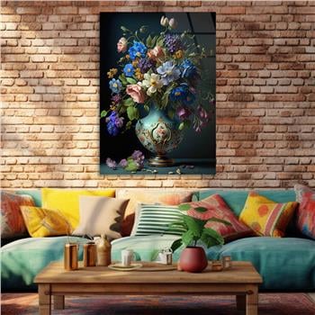 Dikey Sanat Temalı Cam Tablo 472