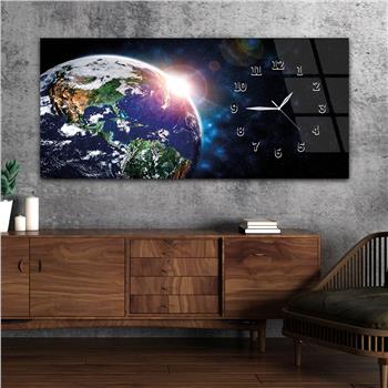 Horizontaal, Aan De Zijkant Voorzien Van Een Klok, Kunst en Natuur Thema Gehard Glasschilderij 199