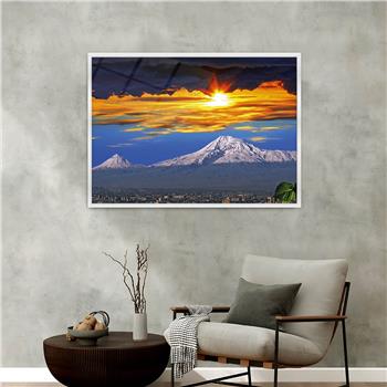 Aluminium Omlijste Natuur Thema Geharde Glasschilderij 168