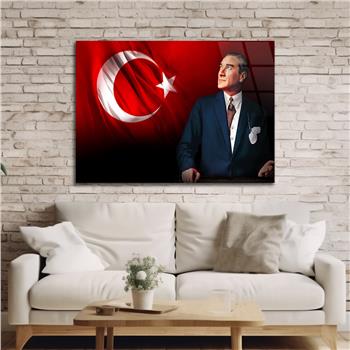 Yatay Vatan Temalı Cam Tablo 161