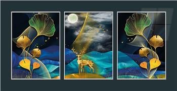 Alüminyum Çerçeveli Sanat Temalı 3lü Set MDF Tablo 0060