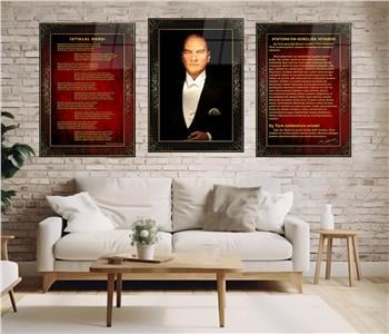  3lü Set VatanTemalı Cam Tablo 38