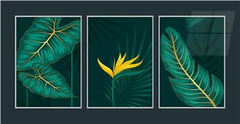 Alüminyum Çerçeveli Sanat Temalı 3lü Set MDF Tablo 0017