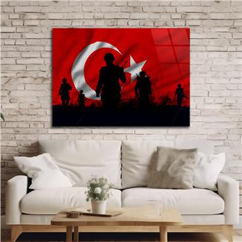 Yatay VatanTemalı Cam Tablo 130