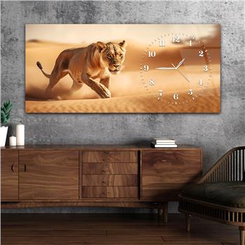 Yatay Saatli Yandan Sanat Temalı Cam Tablo 365