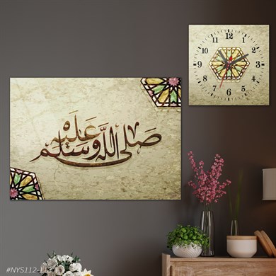 bedrucktes Glas und quadratisches Glasuhrenset 