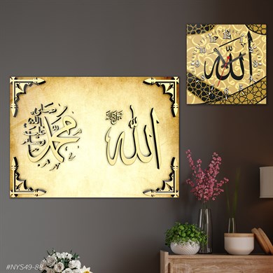 bedrucktes Glas und quadratisches Glasuhrenset 