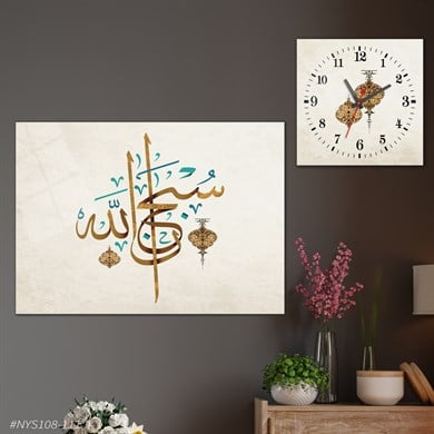 bedrucktes Glas und quadratisches Glasuhrenset 