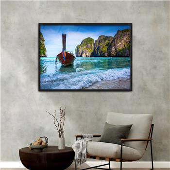 Aluminium Omlijste Natuur Thema Geharde Glasschilderij 035