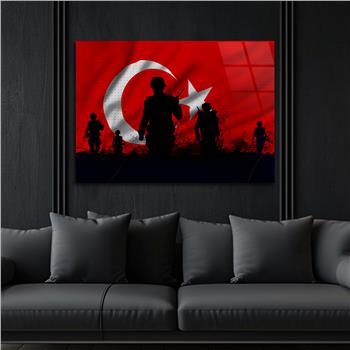 Yatay VatanTemalı Cam Tablo 130