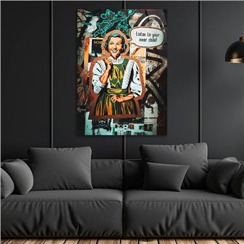 Dikey Sanat Temalı Cam Tablo 571