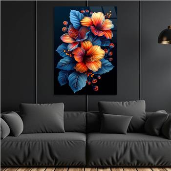 Dikey Sanat Temalı Cam Tablo 453