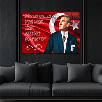 Yatay Vatan Temalı Cam Tablo 164