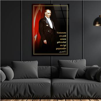 Dikey VatanTemalı Cam Tablo 263