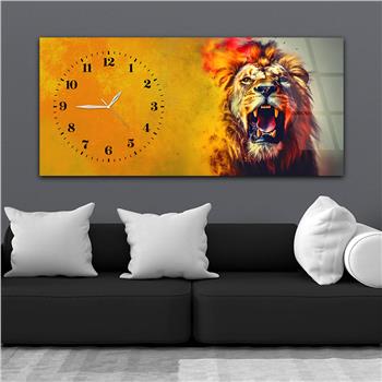 Yatay Saatli Yandan Sanat Temalı Cam Tablo 376