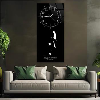 Vertikales bedrucktes Glas Nationenthema mit Uhr Oben  044