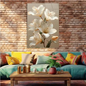 Dikey Sanat Temalı Cam Tablo 455