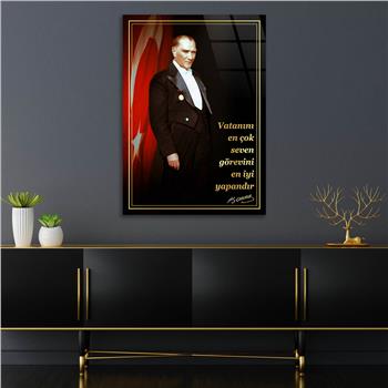 Dikey VatanTemalı Cam Tablo 263