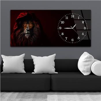 Yatay Saatli Yandan Sanat Temalı Cam Tablo 353