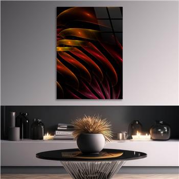 Dikey Sanat Temalı Cam Tablo 411