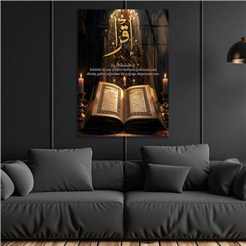 Dikey Dini Temalı Cam Tablo 304