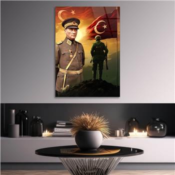 Dikey VatanTemalı Cam Tablo 157