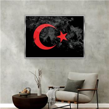 Aluminum-Framed National-Themed Tempered Glass Wall Art 076