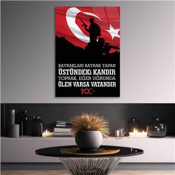 Dikey VatanTemalı Cam Tablo 162