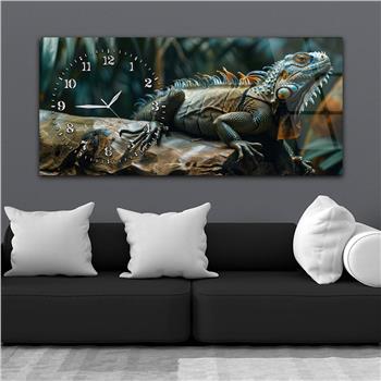 Yatay Saatli Yandan Sanat Temalı Cam Tablo 298