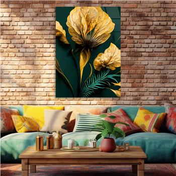 Dikey Sanat Temalı Cam Tablo 462