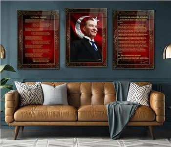  3lü Set VatanTemalı Cam Tablo 23