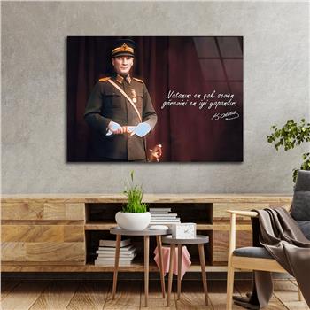 Yatay Vatan Temalı Cam Tablo 142