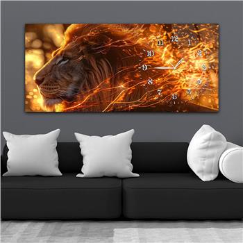 Yatay Saatli Yandan Sanat Temalı Cam Tablo 306