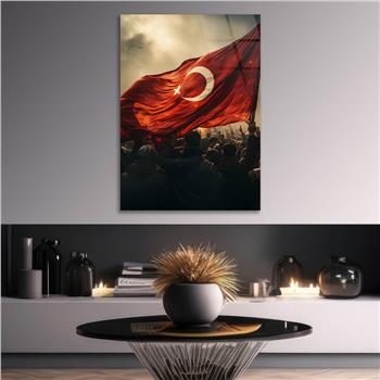 Dikey VatanTemalı Cam Tablo 160