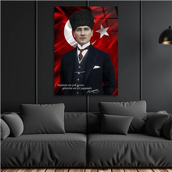 Dikey VatanTemalı Cam Tablo 288