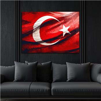 Yatay VatanTemalı Cam Tablo 127