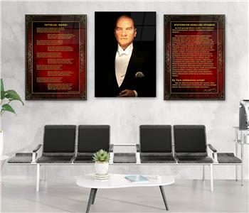  3lü Set VatanTemalı Cam Tablo 40