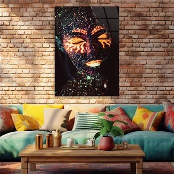 Dikey Sanat Temalı Cam Tablo 313