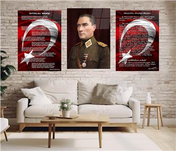  3lü Set VatanTemalı Cam Tablo 25