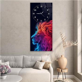 Dikey Üstten Saatli Sanat Temalı Cam Tablo 094