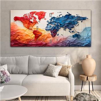 Yatay Saatli Ortadan Vatan Temalı Cam Tablo 101